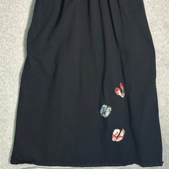 Bobbie Brooks Vintage Sz S Short Sleeve Embroidered Sandals Midi Dress Flip Flop - Picture 8 of 14